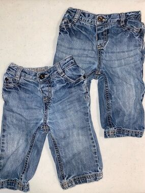 Joe Fresh Light Blue 6-12M Denim Jeans Bundle of 2